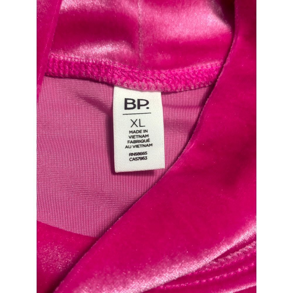 BP NWOT Women Cropped Velour Sleeve Top in Pink Size XL - Picture 3 of 4